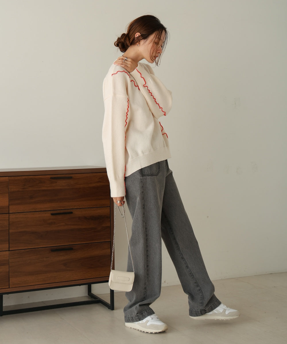 wave mellow knit tops