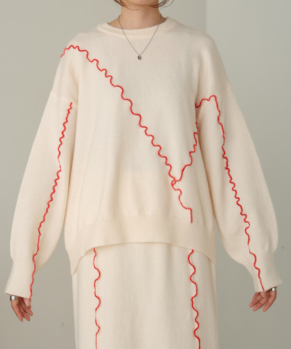 wave mellow knit tops