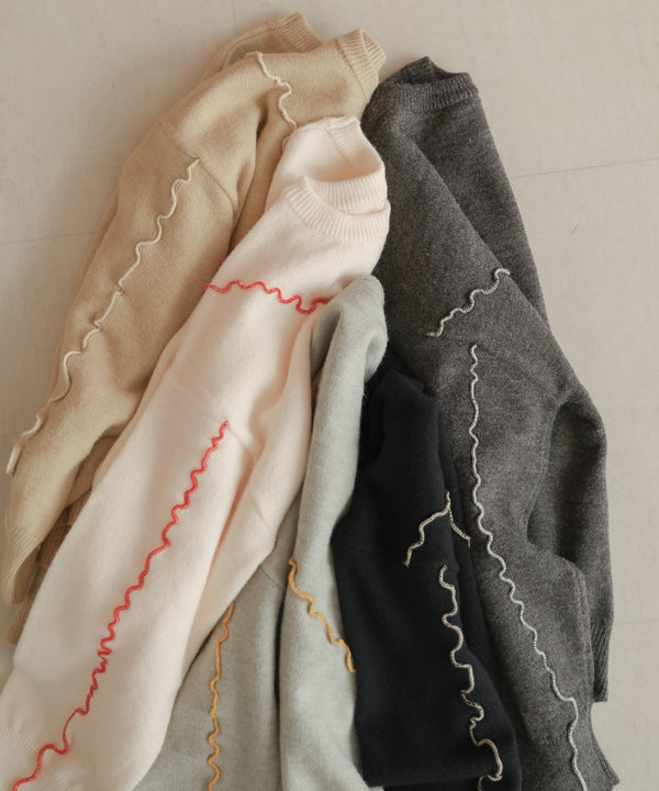 wave mellow knit tops