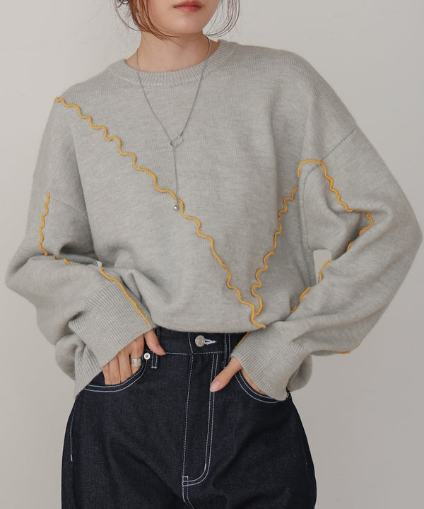 wave mellow knit tops
