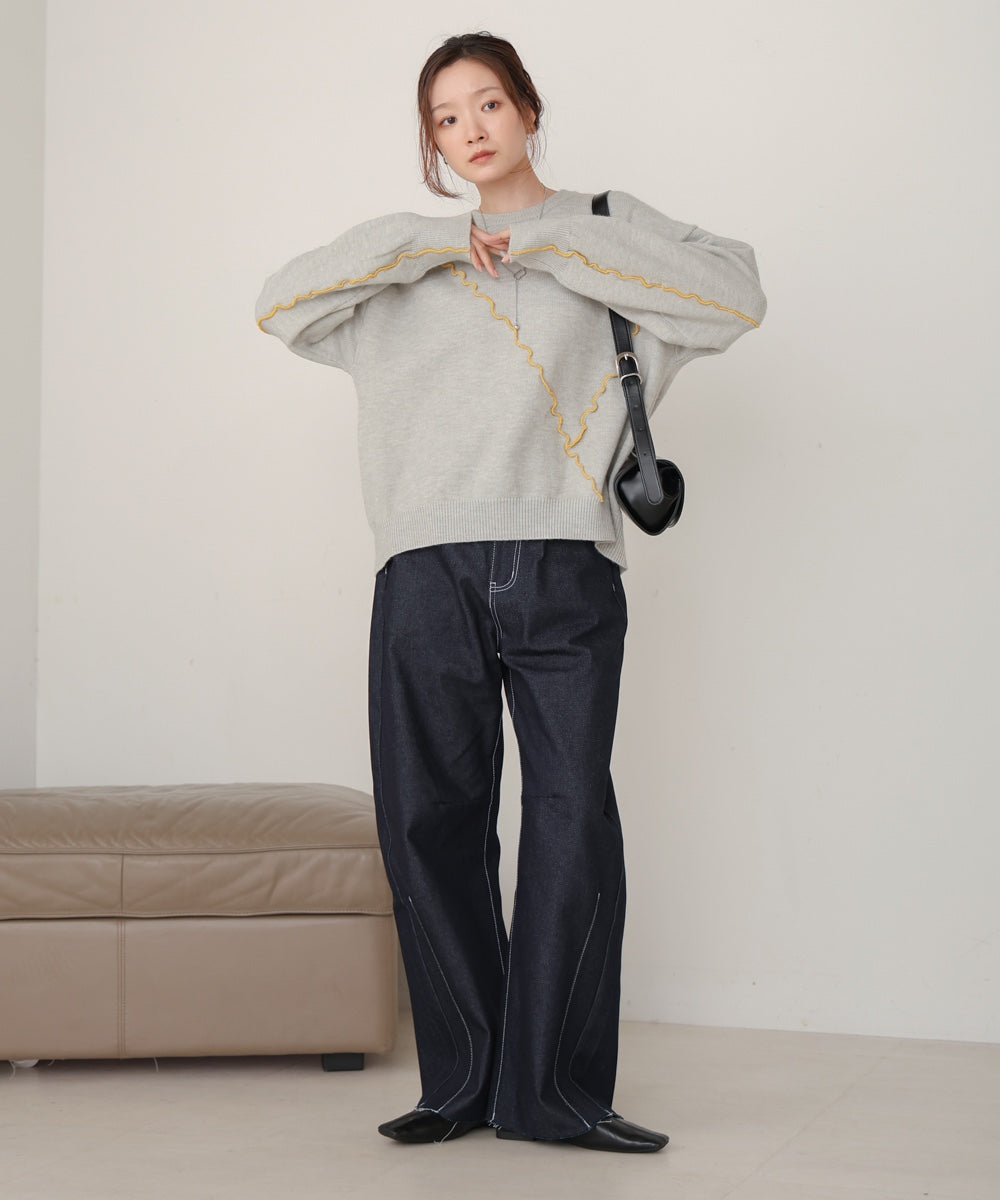 wave mellow knit tops