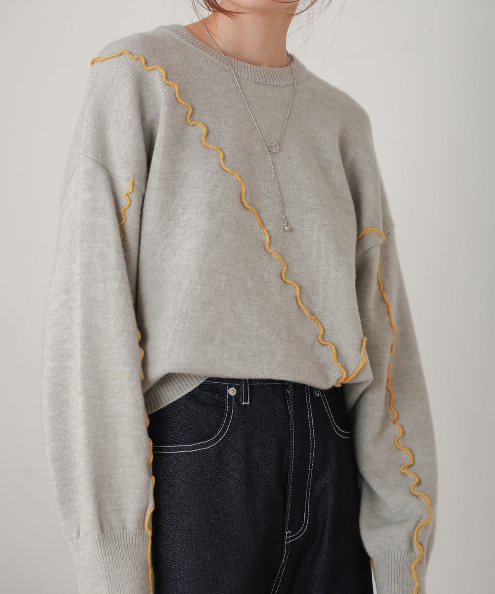 ［Knit1000円off］wave mellow knit tops