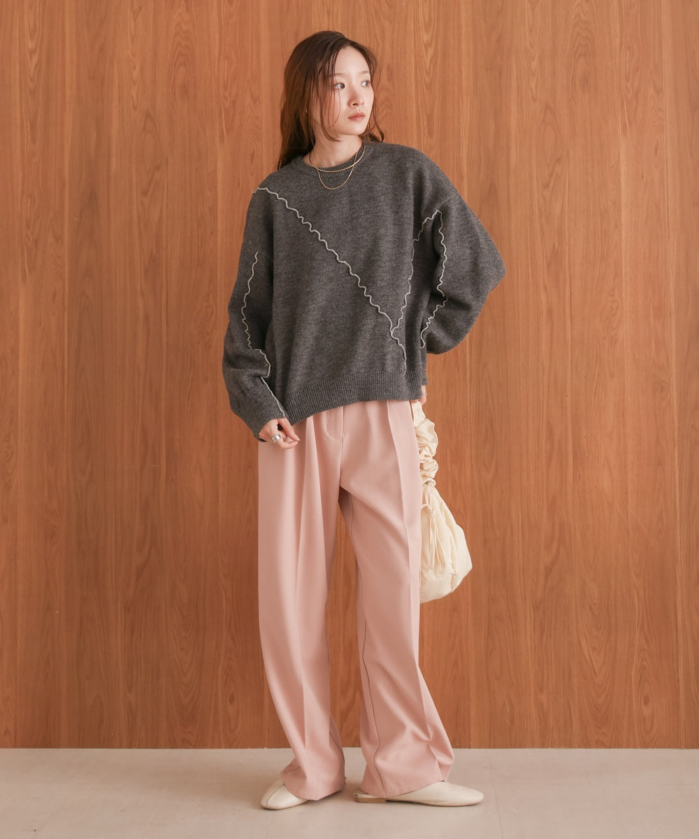 ［Knit1000円off］wave mellow knit tops