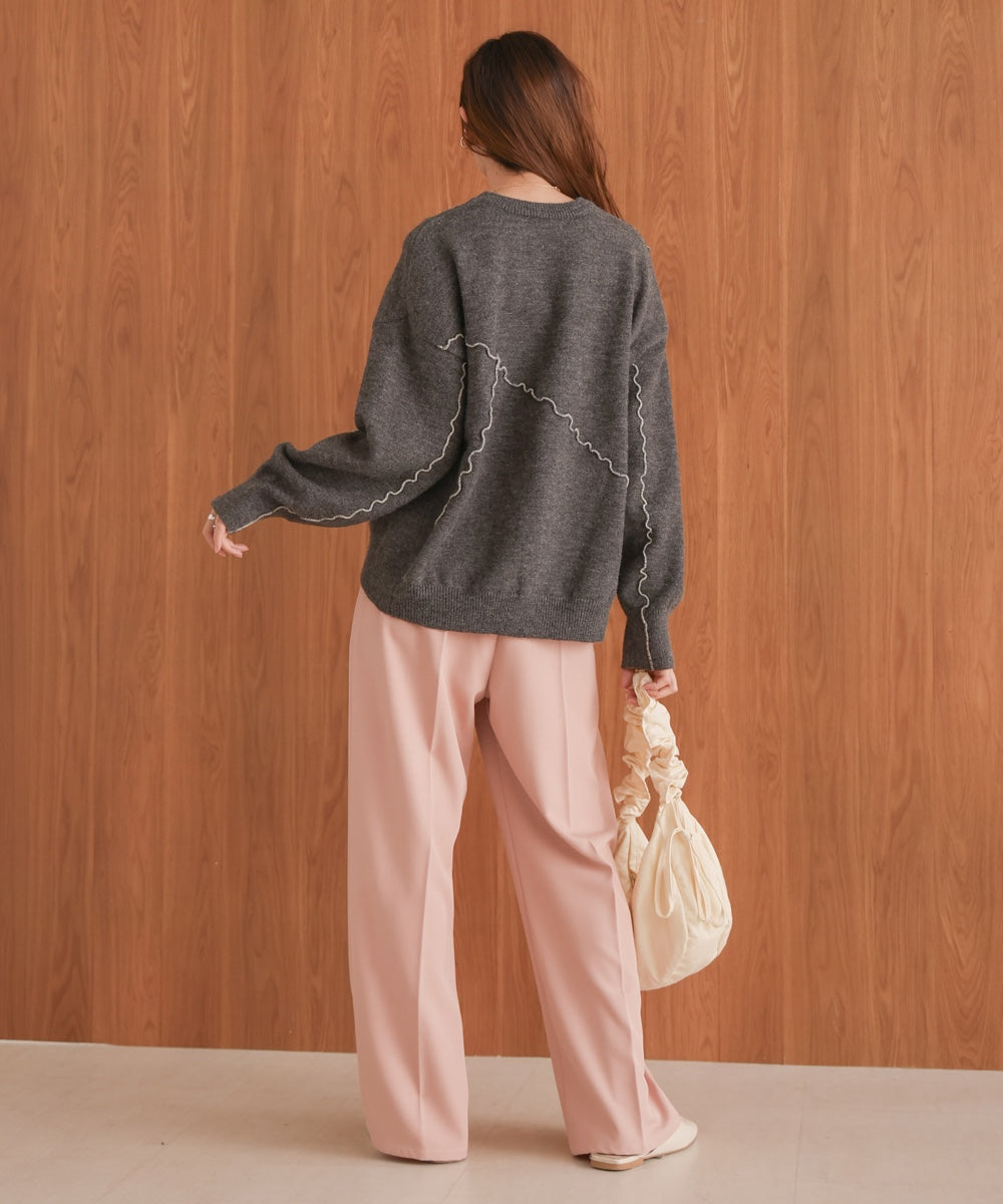 ［Knit1000円off］wave mellow knit tops