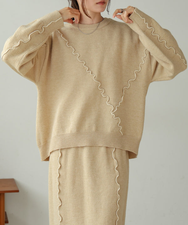 wave mellow knit tops