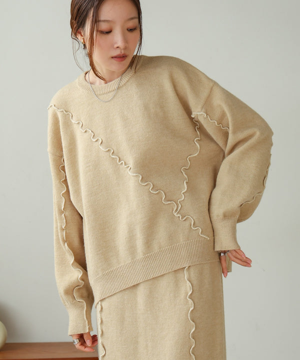 wave mellow knit tops