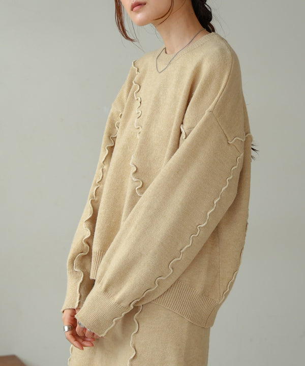 wave mellow knit tops