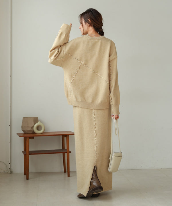 wave mellow knit tops