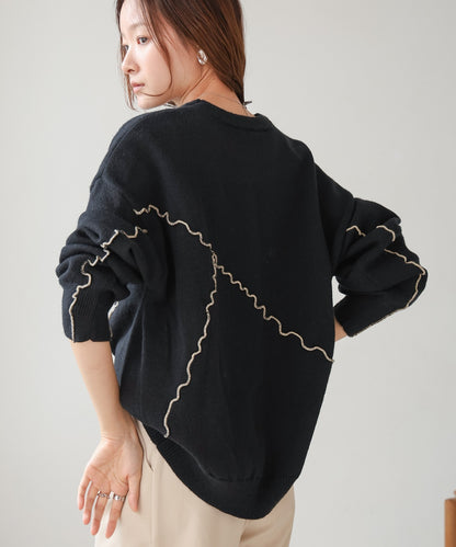 ［Knit1000円off］wave mellow knit tops