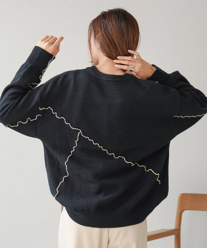 ［Knit1000円off］wave mellow knit tops