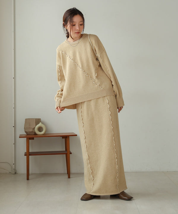 wave mellow knit tops