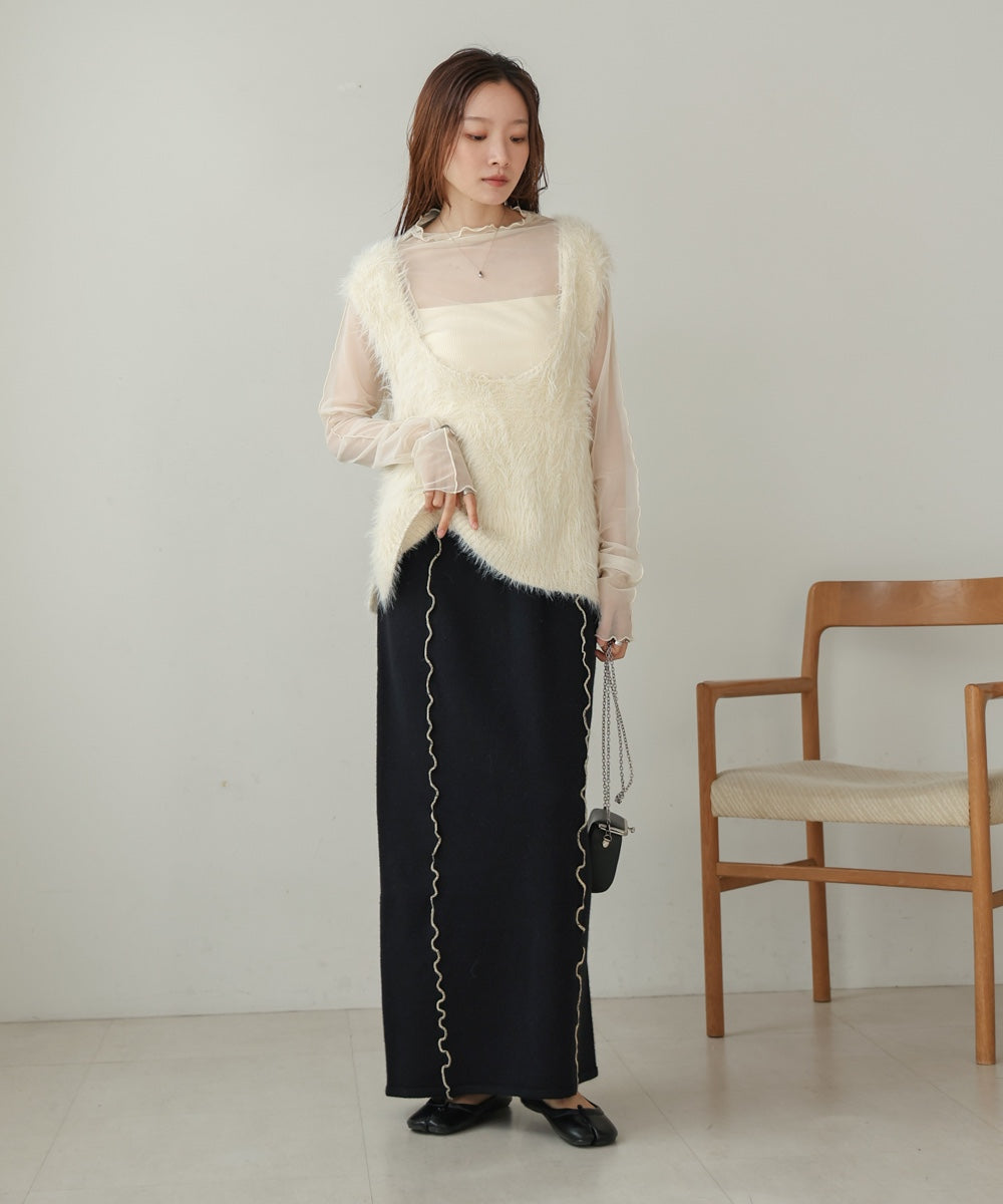 wave mellow knit skirt