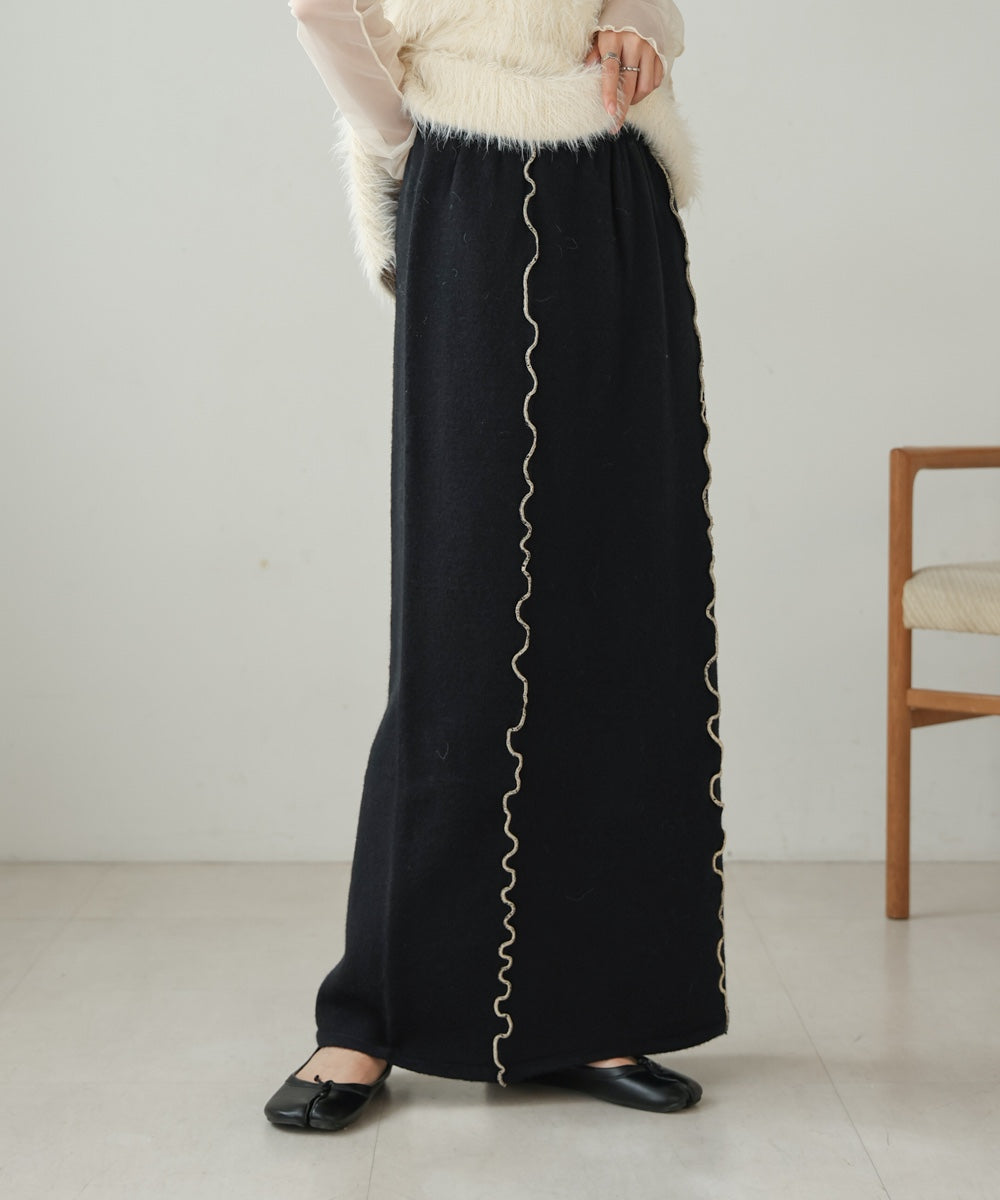 wave mellow knit skirt