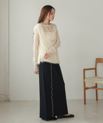 wave mellow knit skirt