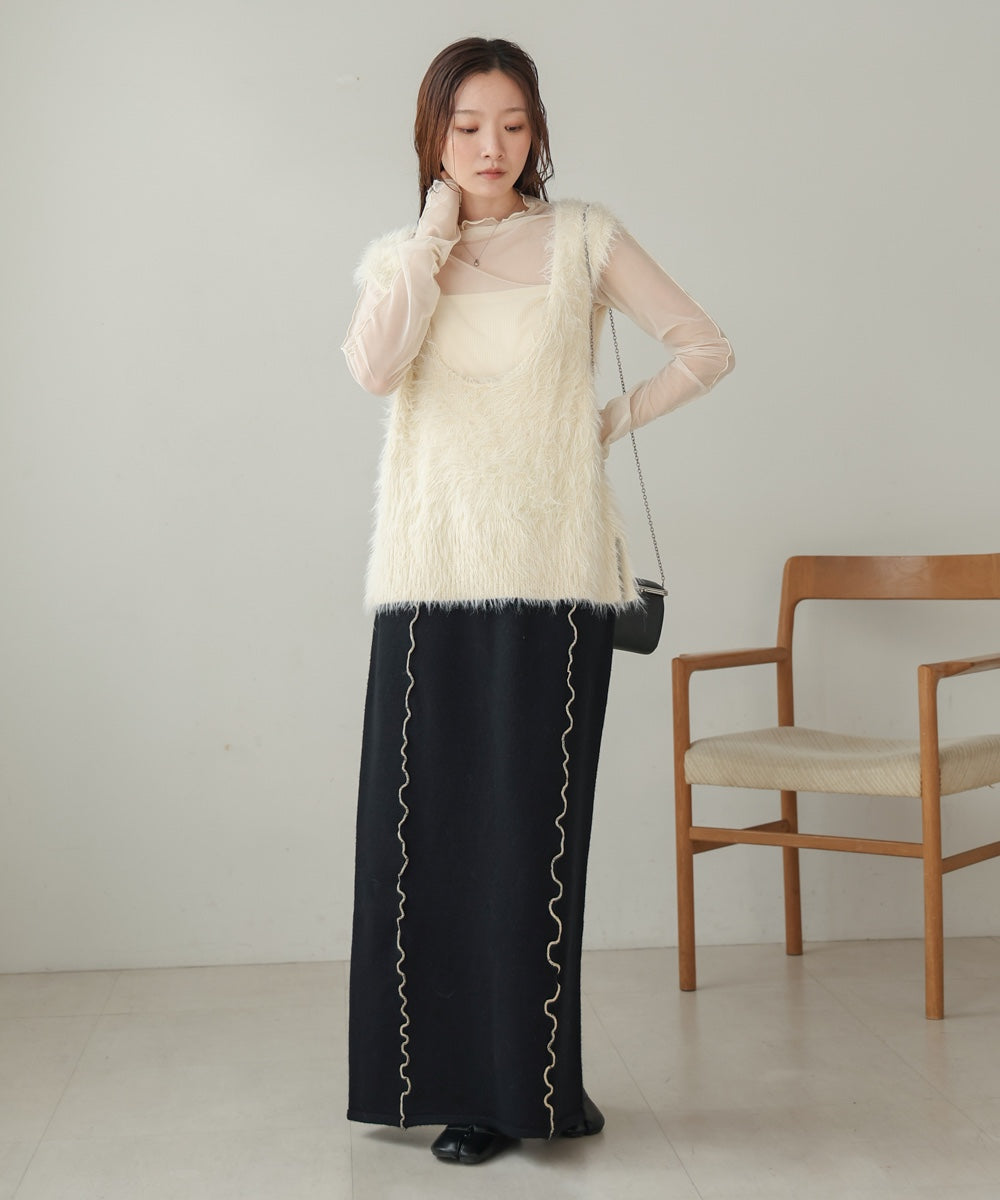 wave mellow knit skirt