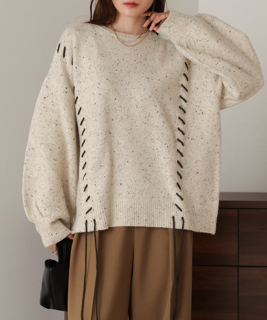 ［KNIT20％OFF］chocochip lace-up knit tops