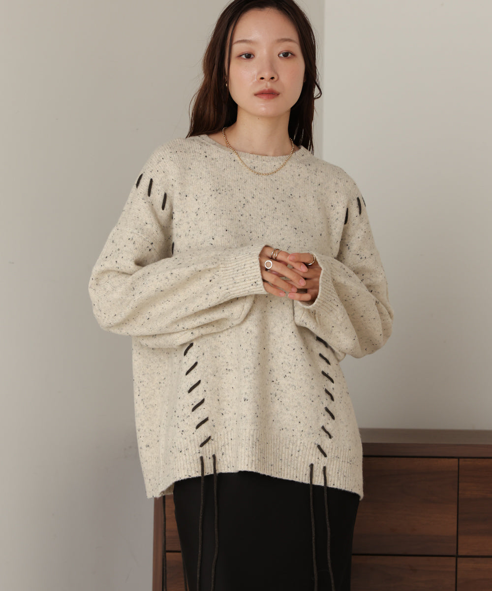 ［KNIT20％OFF］chocochip lace-up knit tops