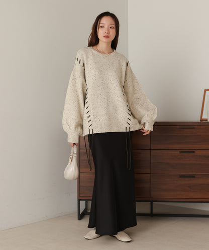 ［KNIT20％OFF］chocochip lace-up knit tops