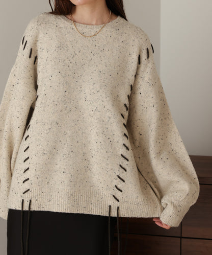 ［KNIT20％OFF］chocochip lace-up knit tops