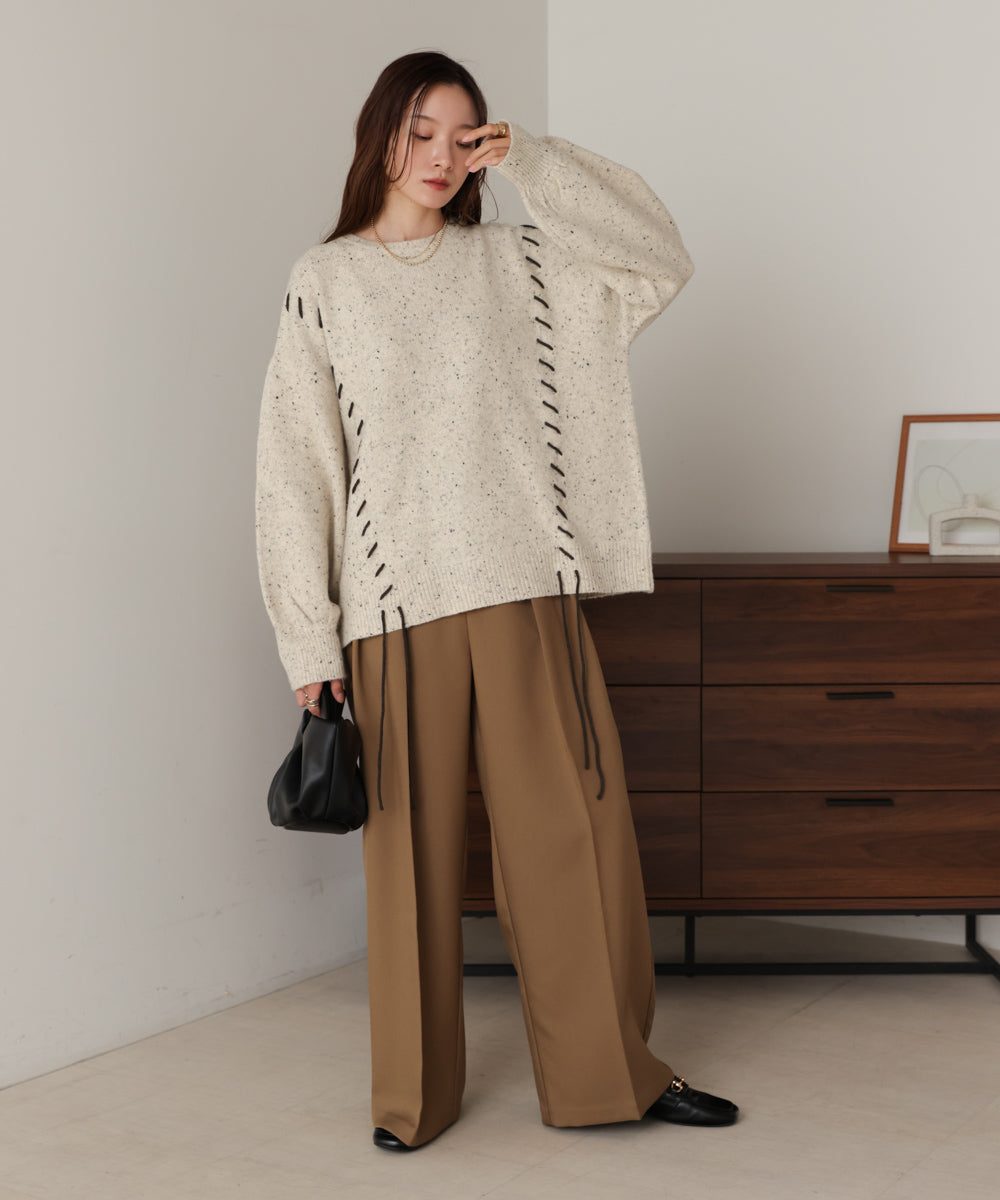 ［KNIT20％OFF］chocochip lace-up knit tops