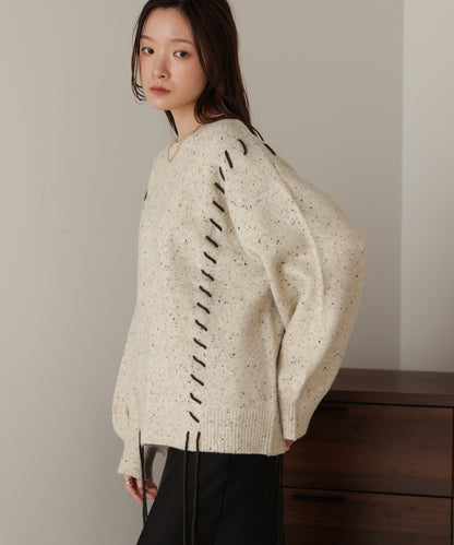 ［KNIT20％OFF］chocochip lace-up knit tops