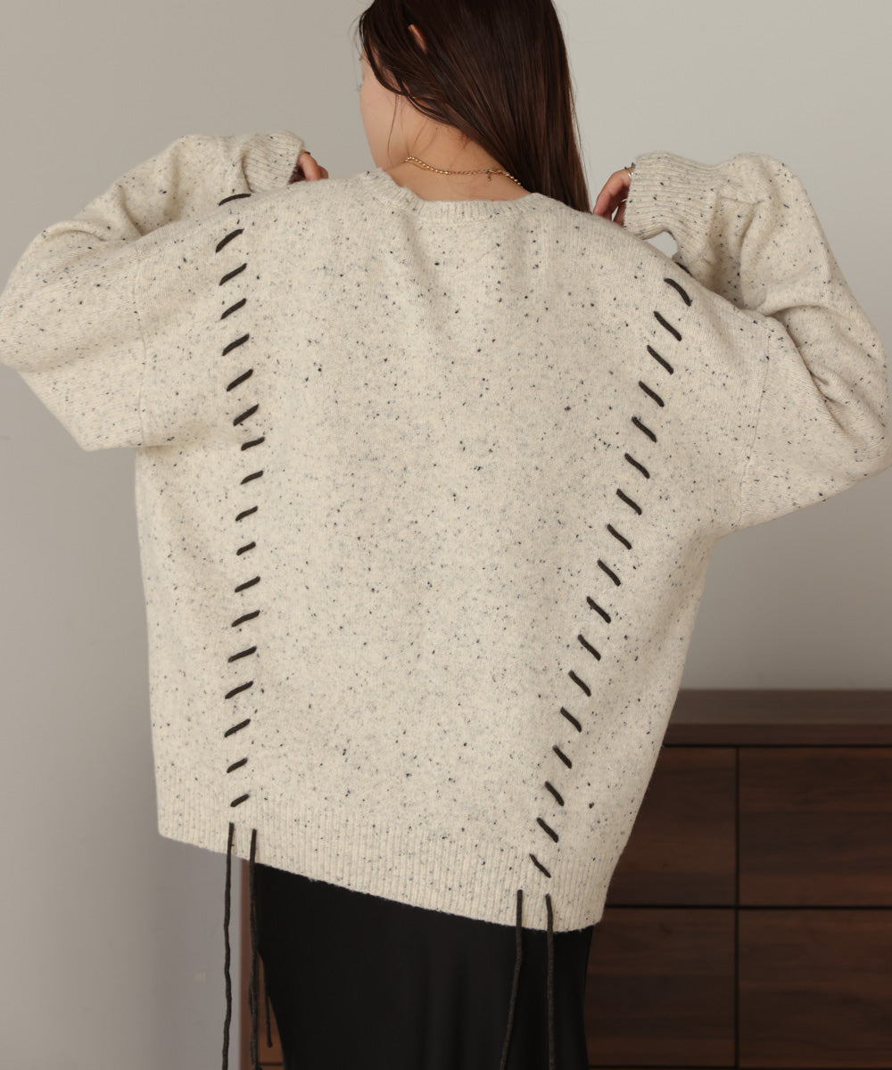 ［KNIT20％OFF］chocochip lace-up knit tops