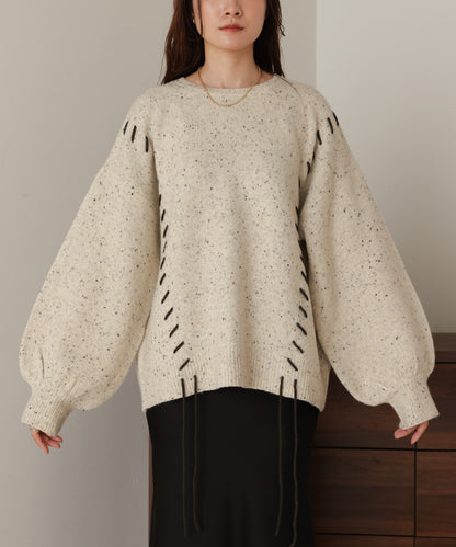 ［KNIT20％OFF］chocochip lace-up knit tops