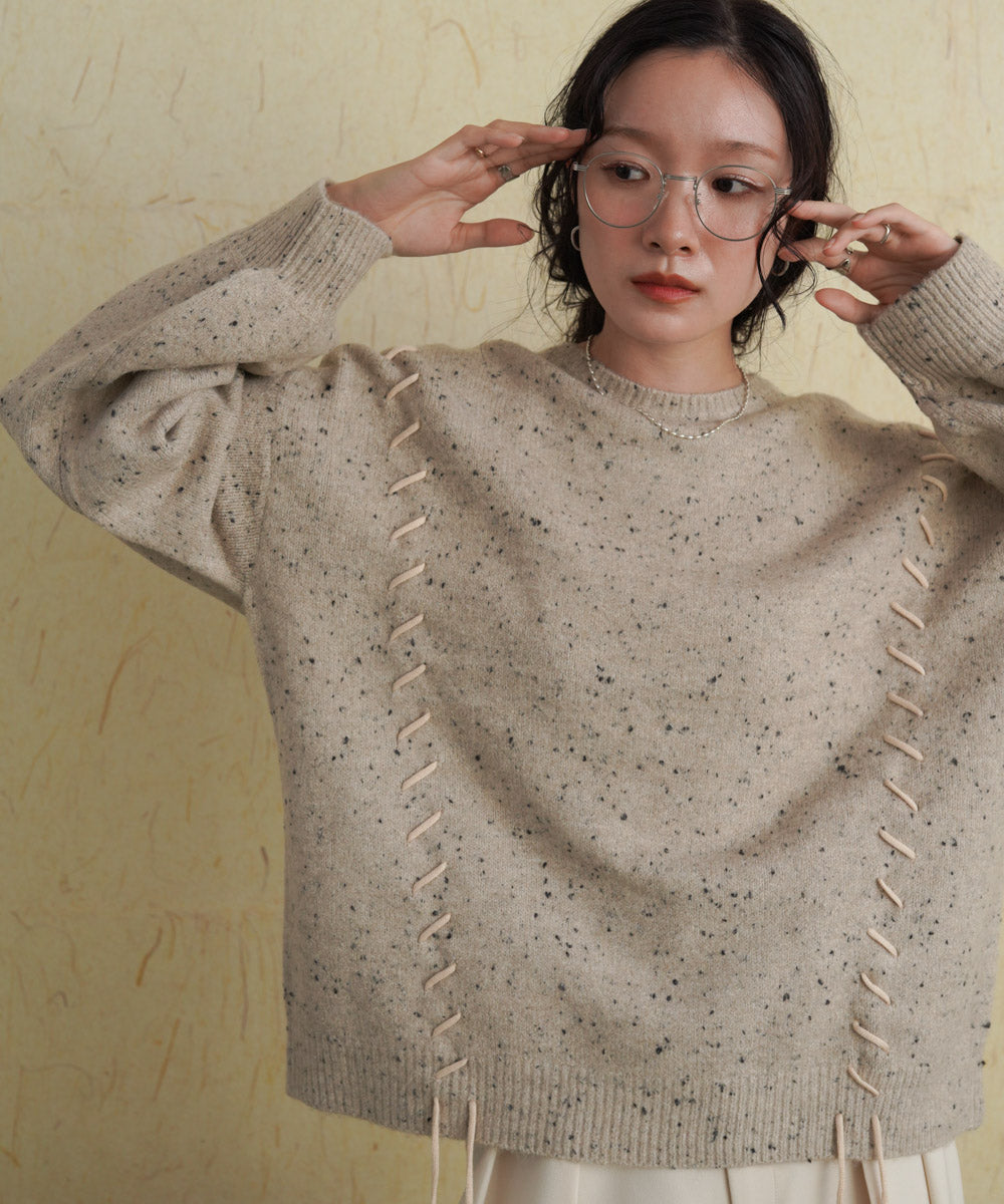 ［KNIT20％OFF］chocochip lace-up knit tops