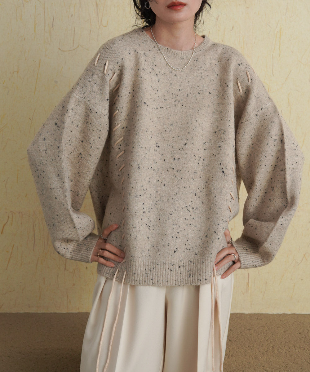 ［KNIT20％OFF］chocochip lace-up knit tops