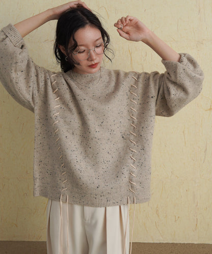 ［KNIT20％OFF］chocochip lace-up knit tops