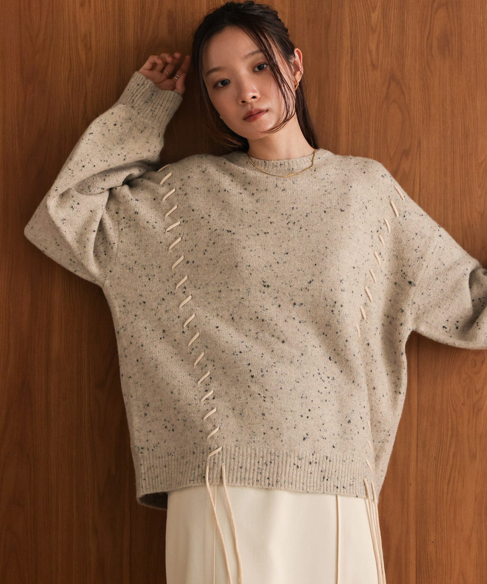 ［KNIT20％OFF］chocochip lace-up knit tops