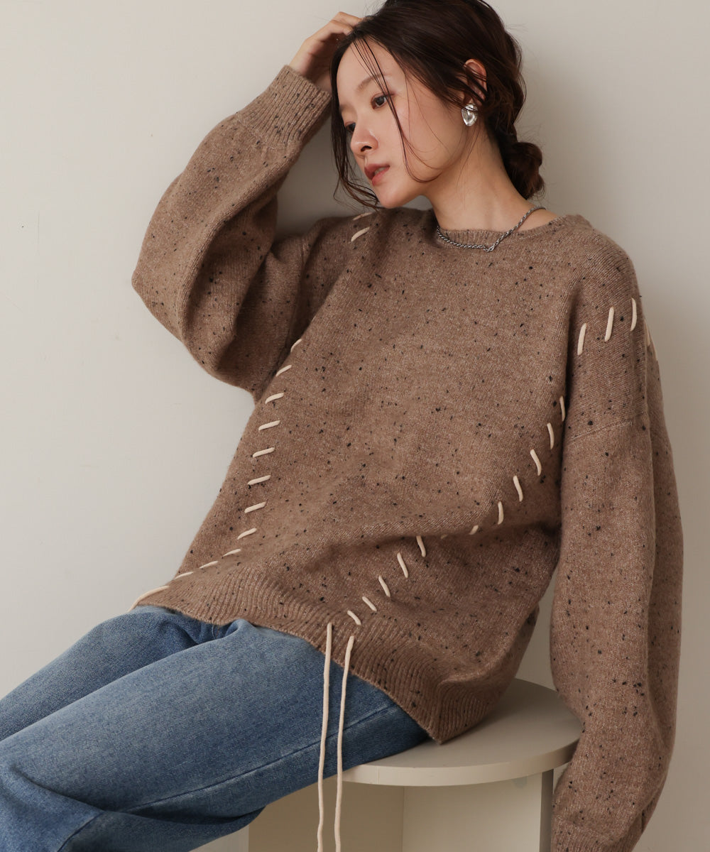 ［KNIT20％OFF］chocochip lace-up knit tops