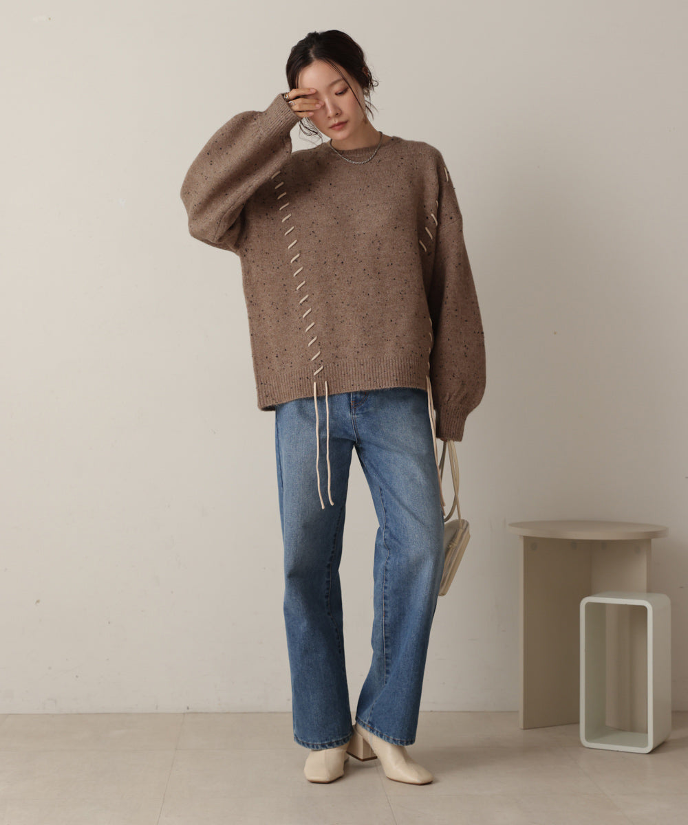 ［KNIT20％OFF］chocochip lace-up knit tops