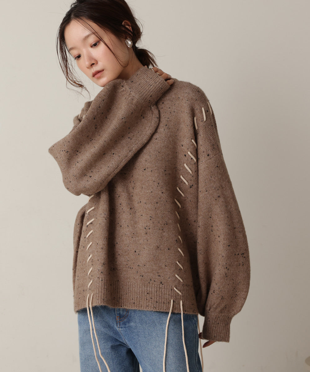 ［KNIT20％OFF］chocochip lace-up knit tops