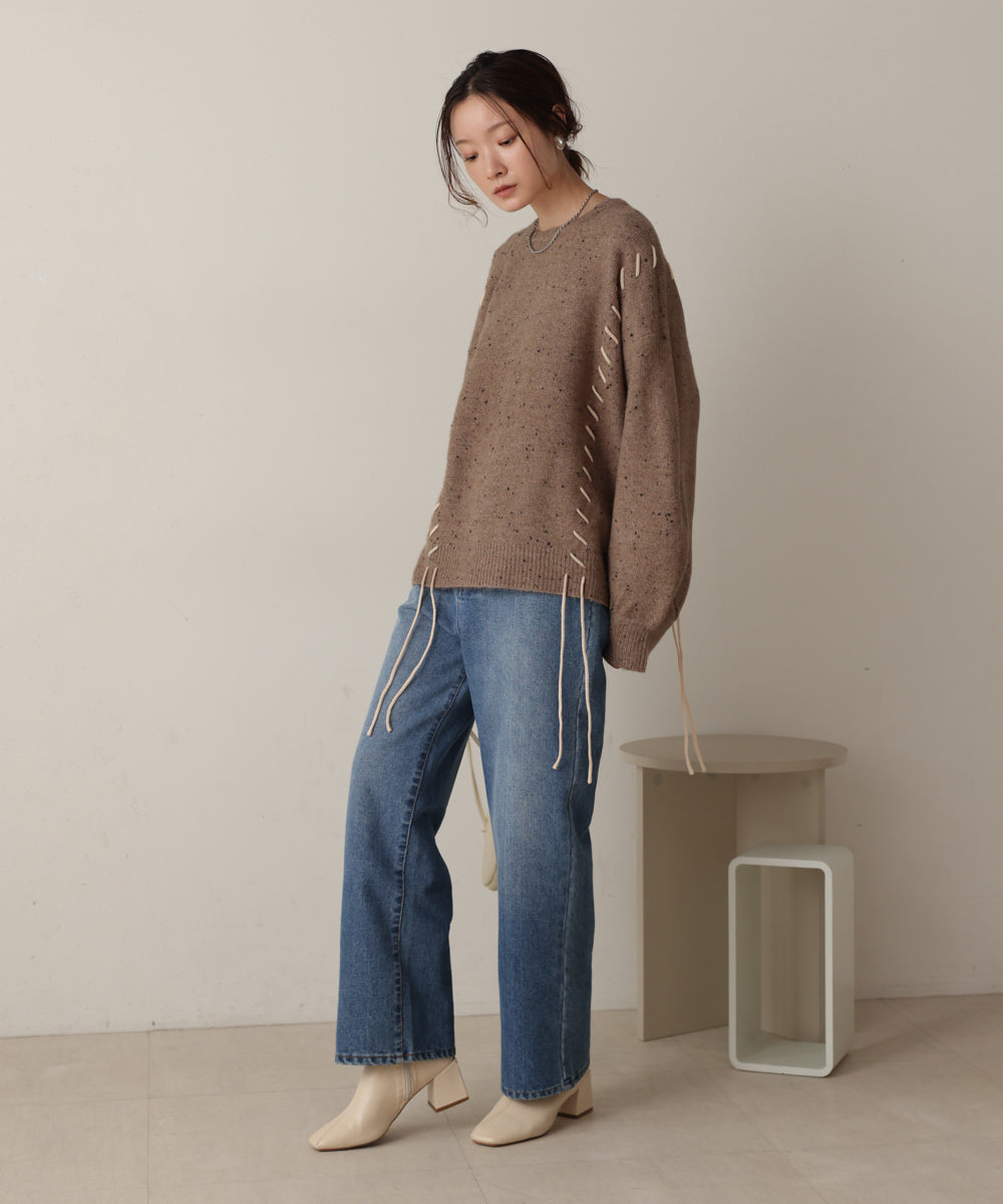 ［KNIT20％OFF］chocochip lace-up knit tops