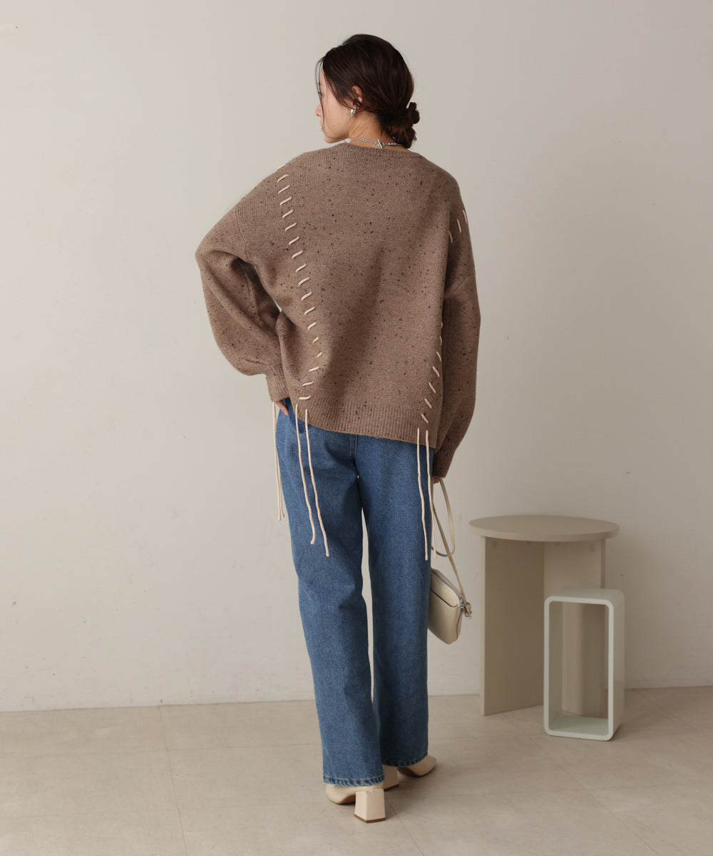 ［KNIT20％OFF］chocochip lace-up knit tops