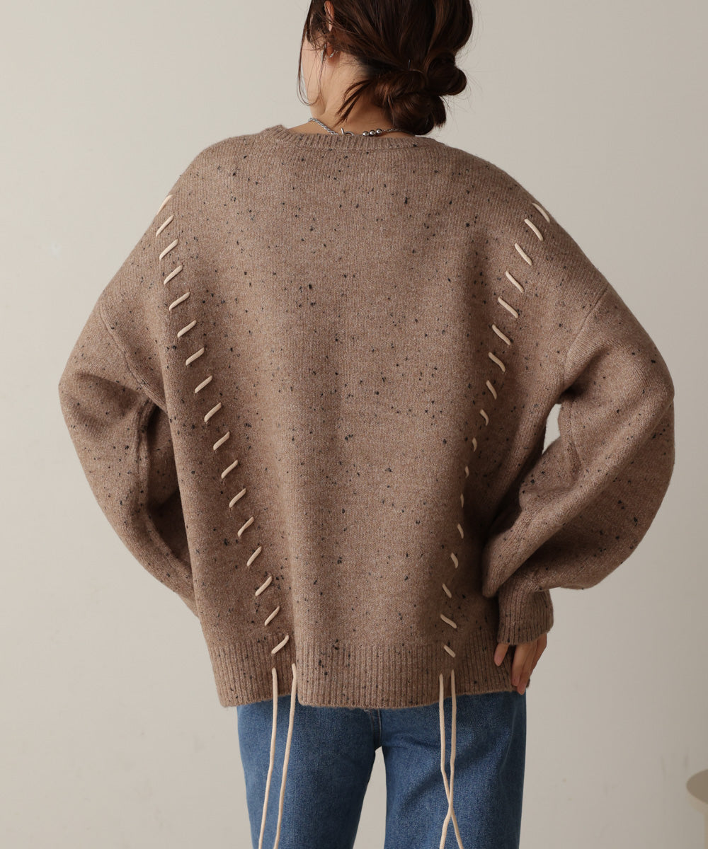 ［KNIT20％OFF］chocochip lace-up knit tops