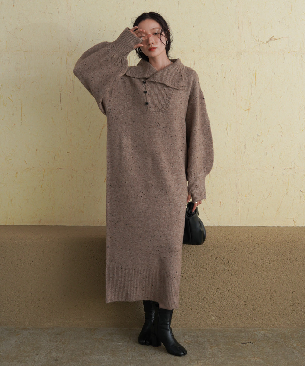 ［KNIT20％OFF］chocochip line knit onepiece