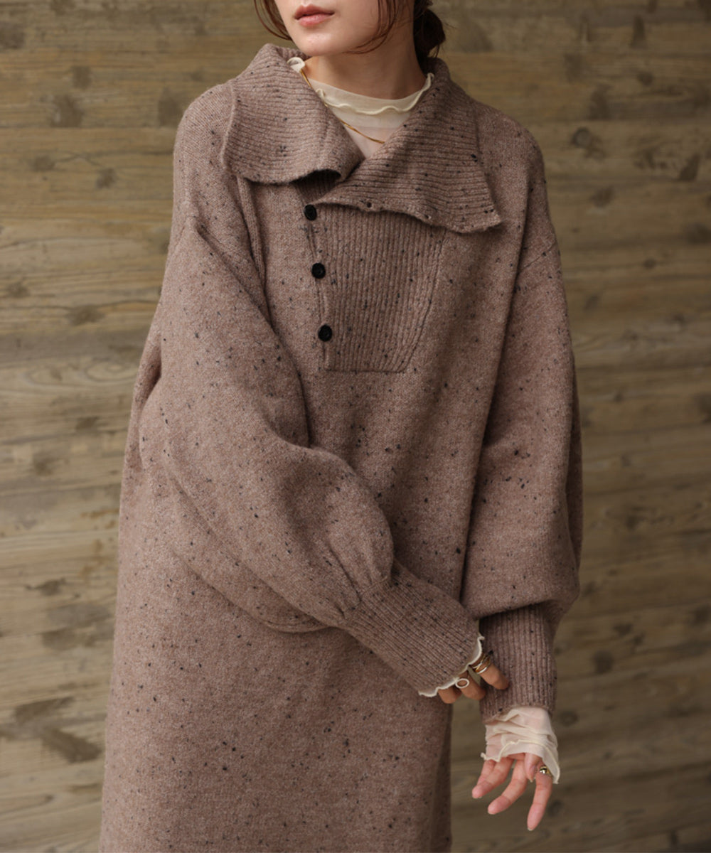 ［KNIT20％OFF］chocochip line knit onepiece