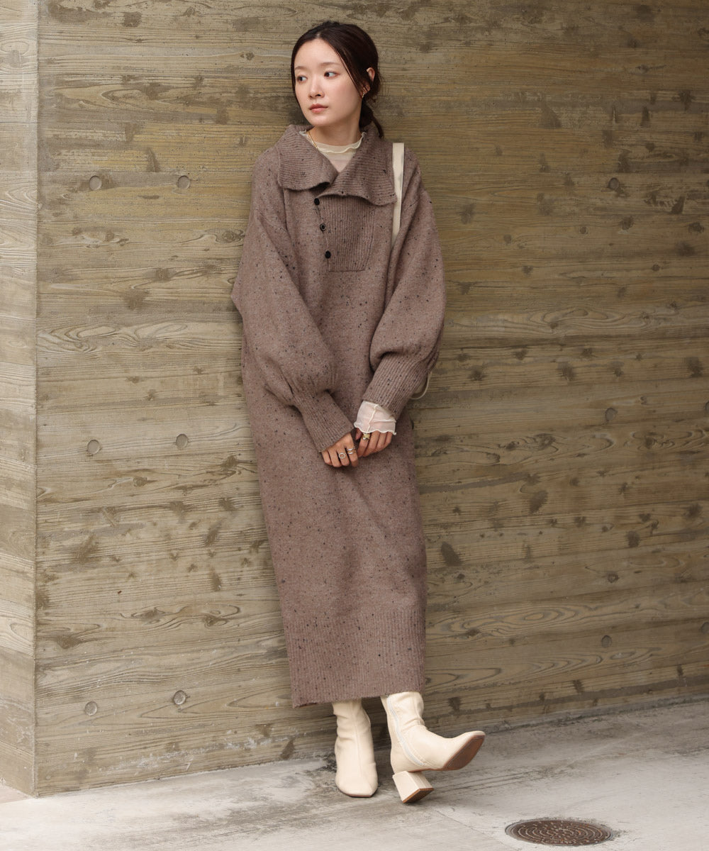 ［KNIT20％OFF］chocochip line knit onepiece