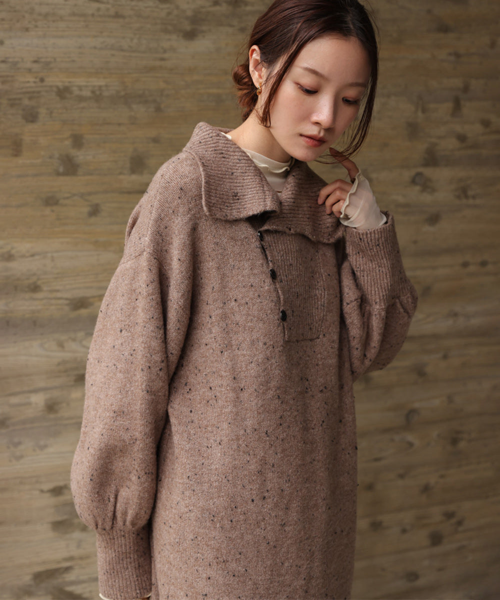 ［KNIT20％OFF］chocochip line knit onepiece