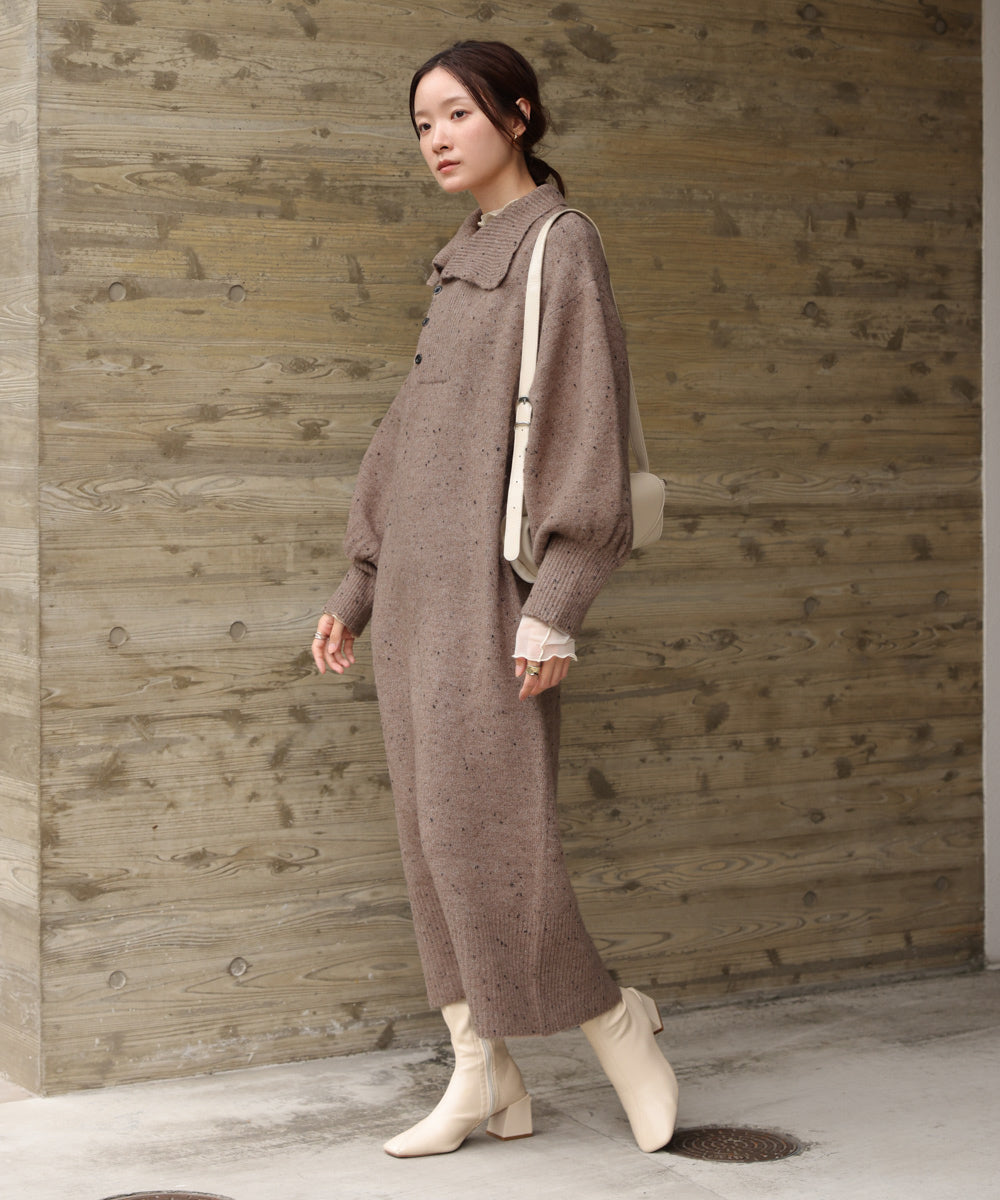 ［KNIT20％OFF］chocochip line knit onepiece