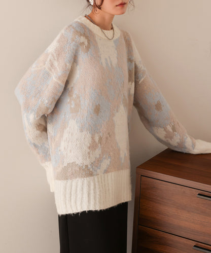 nuanced patterned knit top