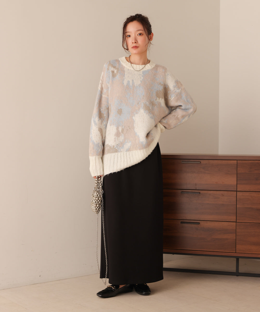 nuanced patterned knit top