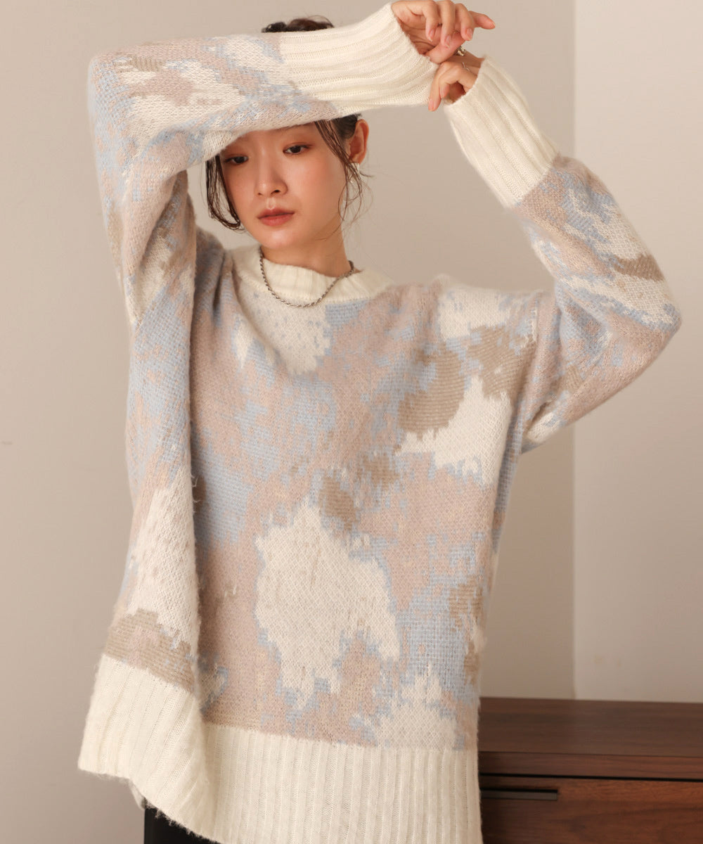 nuanced patterned knit top