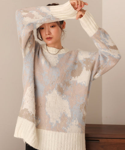 nuanced patterned knit top