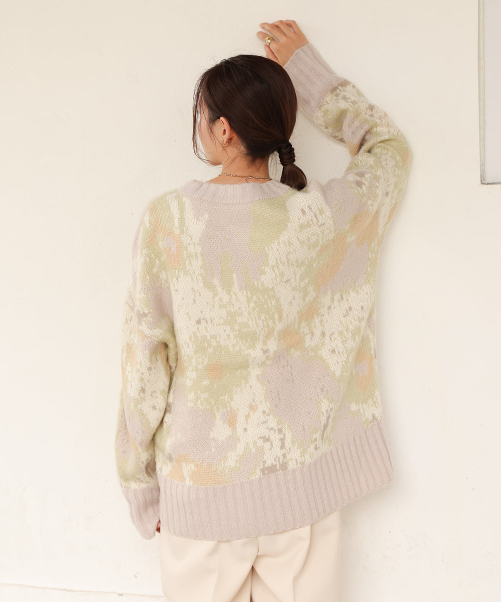 nuanced patterned knit top