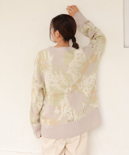 nuanced patterned knit top