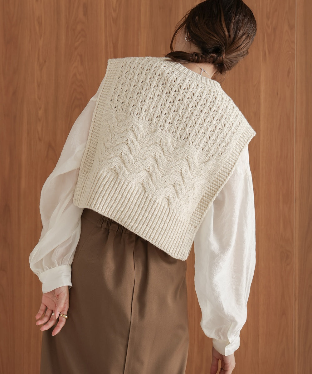 ●nao×Bab●mix pattern knit vest