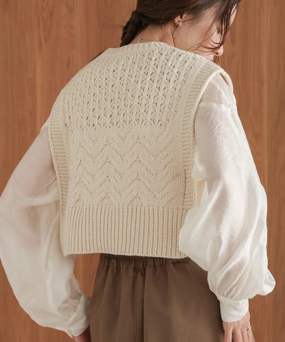 ●nao×Bab●mix pattern knit vest